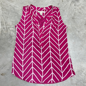 Pink with white design sleeveless top / Size S /‎ Nanna & Gracie brand